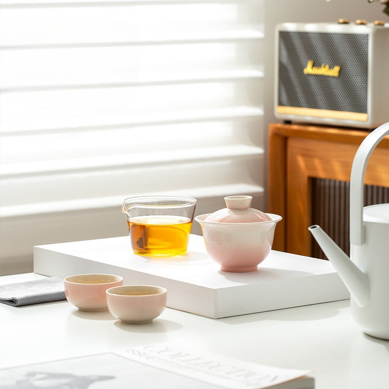Gongfu Tea Set - Керамический чайный набор с градиентной глазурью,