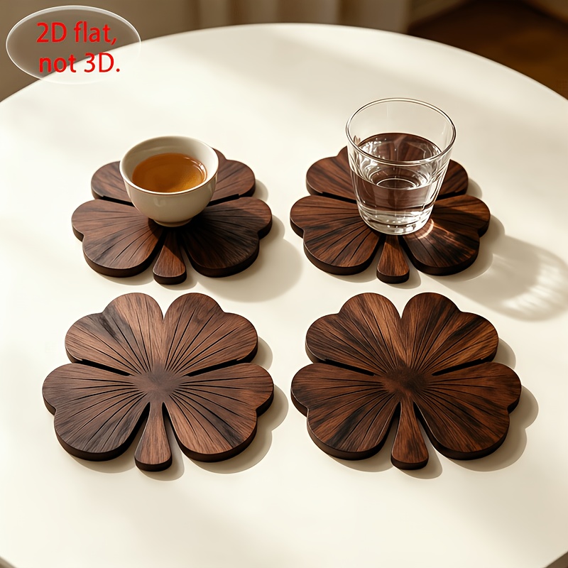Coffee Tea Sugar Set - Набор из 4-х плоских деревянных подставок