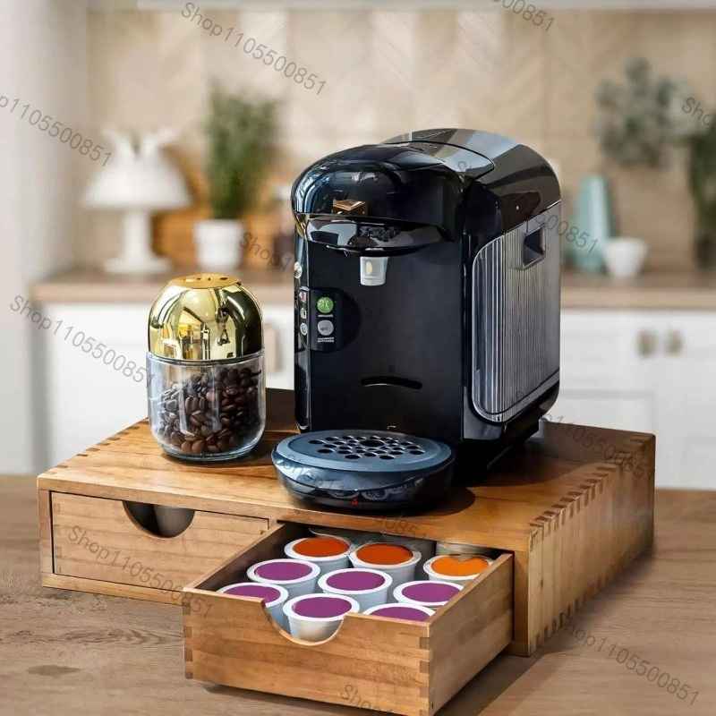 Tea Coffee Set Up - Деревянный выдвижной ящик для хранения кофе,