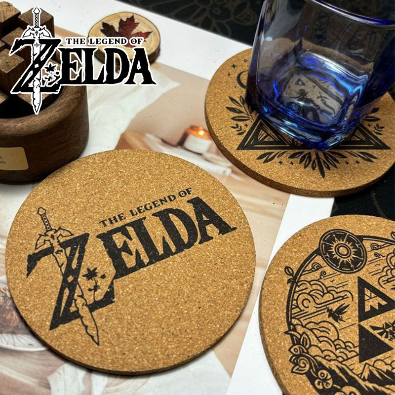 Good Coffee Tea - Zelda Coaster мультфильм аниме круглый деревянный