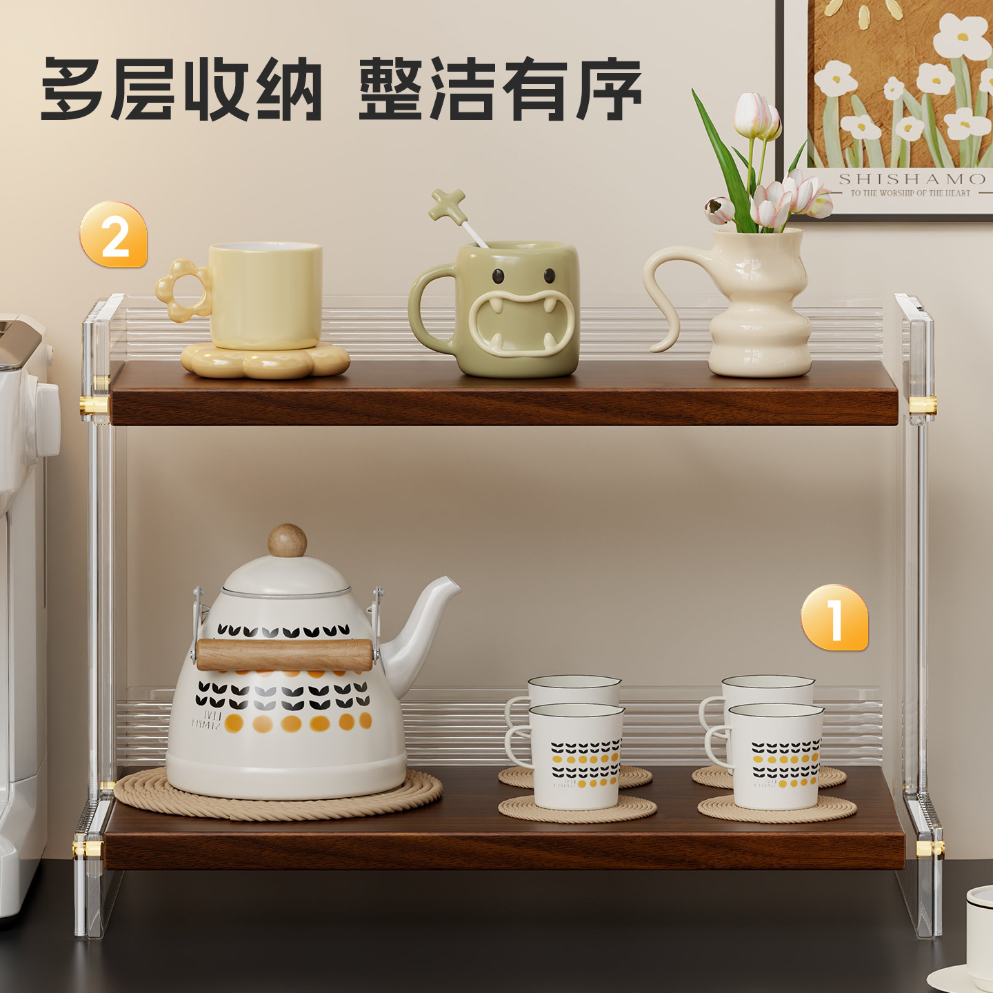 Настольная полка для хранения  – обзор и цена Tea Coffee Set Up