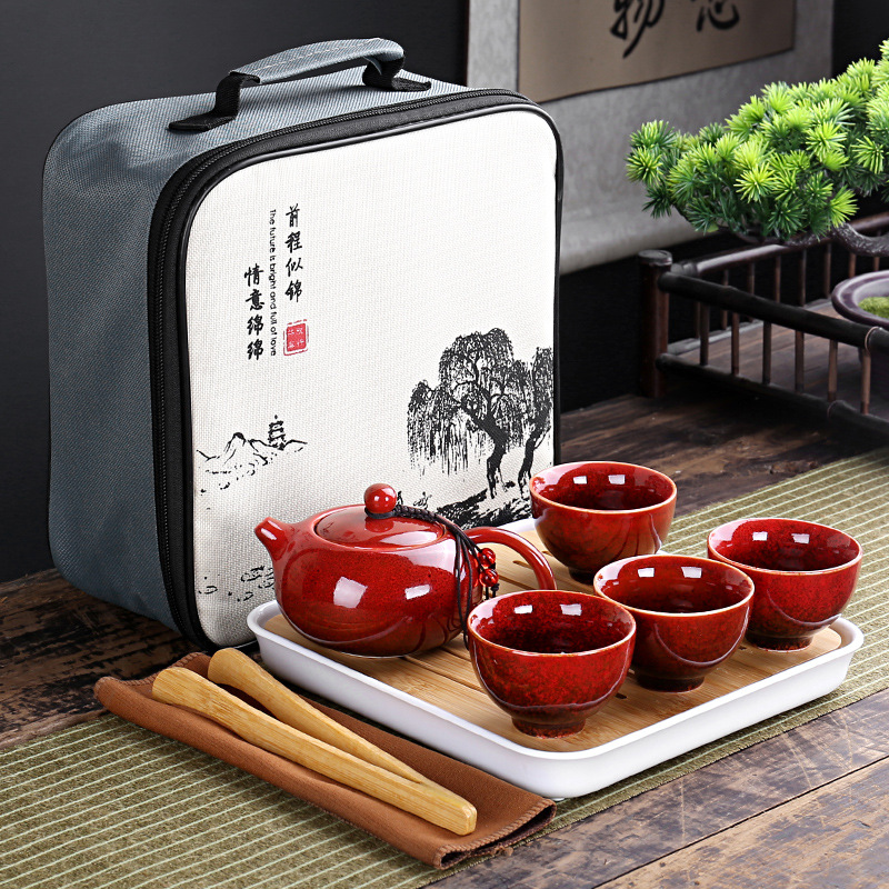 С дорожным пакетом, 4 чашки, к – обзор и цена Gongfu Tea Set