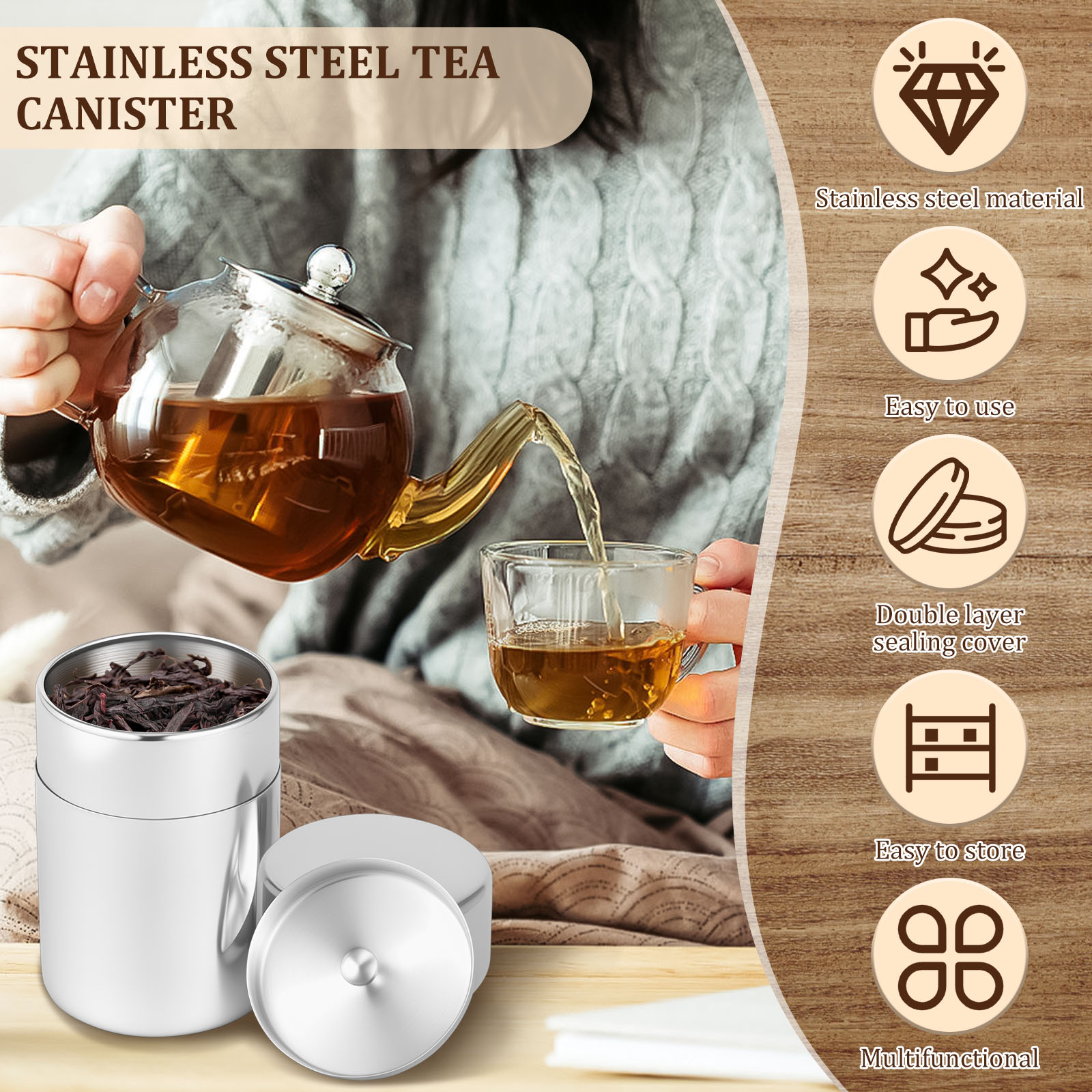 Банки из нержавеющей стали с ч – обзор и цена Coffee Tea Leaf